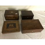 Four 19th century work boxes to inc Tunbridgeware