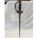 An 18th/19th century Belgian large handled court sword with folding flap and horn handle