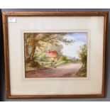 Fred Pearson (19th/20th century): A rural landscape, watercolour, signed lower right,