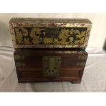 An Oriental hardwood box;