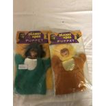 Two Planet of the Apes puppets Dr Zaus and one other in unopened original packaging,