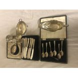 A quantity of HM silver to inc cruet, sauce boats,