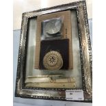 A HM silver photograph frame; together with further items to inc coins,