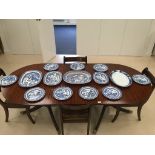 Wedgwood 'Willow' pattern plates and meat plates