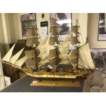 A model of a boat,