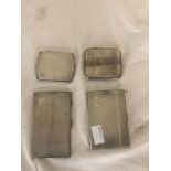 Four HM silver cigarette cases