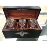 Three cased 19th century perfume bottles