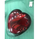 A Peter Layton heart vase: pink/red/multi colour