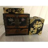 Three Oriental boxes/cabinets