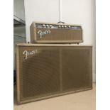 A Fender Bassman guitar amplifier and amp head, circa September 1963,