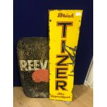 An enamel 'Tizer' sign;