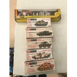 Six boxed Corgi tanks: Nos 900, 901, 903, 904,