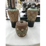 A pair of Doulton vases;