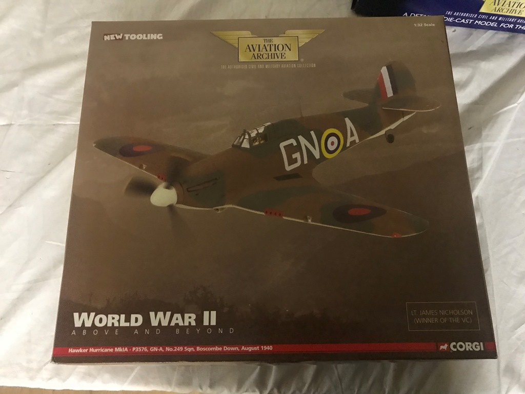 A boxed Corgi Aviation Archive World War II and Beyond Hawker Hurricane MK1A (mint)