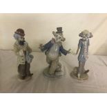 Three Lladro clown figures: 6907,