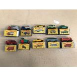 10 boxed Matchbox Series vehicles: 1, 7, 20, 36, 40, 17, 15, 64,