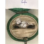 A platinum and diamond crossover ring: approx 1ct total diamond weight