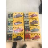 Eight boxed Vanguard vehicles (mint)