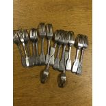 A quantity of HM silver forks - Georgian and Victorian examples