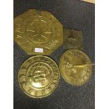 Two brass sundials;