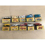 10 boxed Matchbox Series vehicles: 54, 6 x 2, 62, 34, 8, 48, 29,