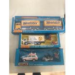 Three boxed Matchbox Superkings K21: Ford Transcontinental Weetabix,