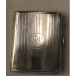 A HM silver cigarette case