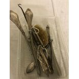 A quantity of HM silver handled shoe horns,