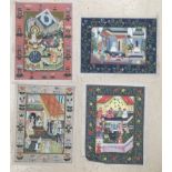 A quantity of Indo-Persian gouache studies of traditional scenes,