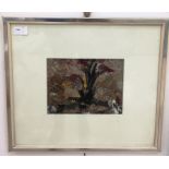Abstract study, oil on board, inscribed verso,