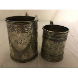 Two Victorian silver christening mugs