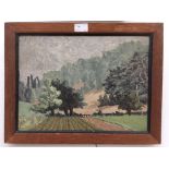 Roland Spottiswoode (20th century): Landscape study, oil on canvas, signed & dedicated verso,