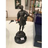 A spelter figure of a Tudor man possibly drake
