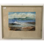 Scottish School (20th century): A coastal landscape, watercolour, labelled verso,