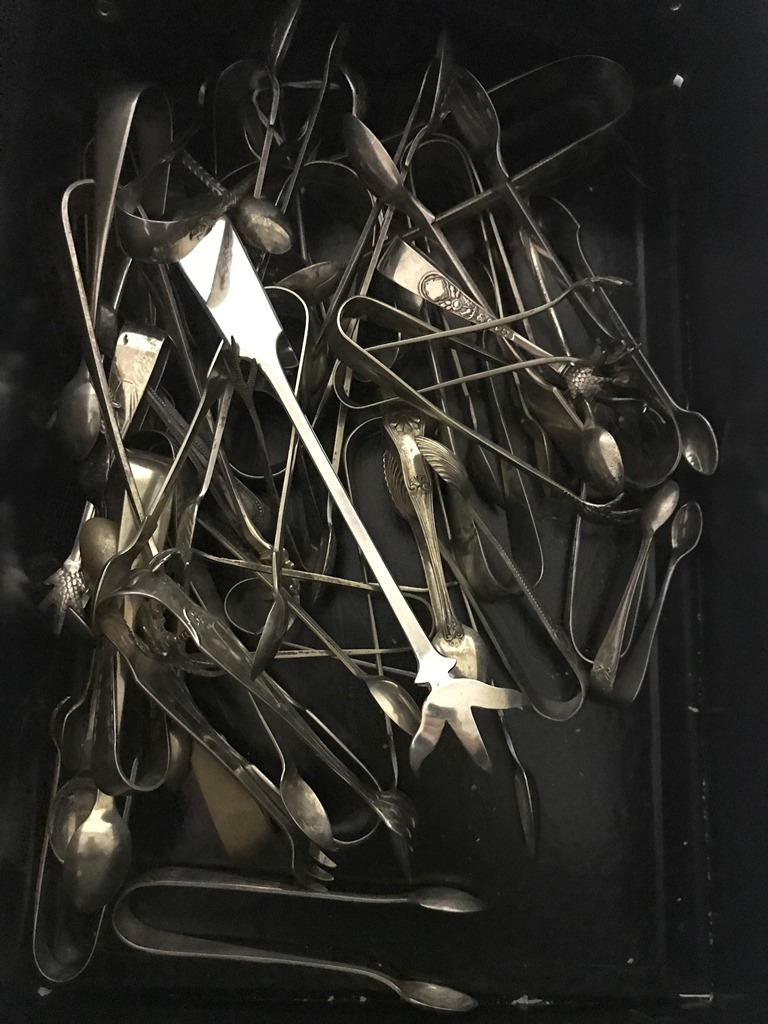 A large collection of HM silver and silver-plated sugar snips