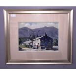 Bernard Bowerman (1911-1970): Cottages in Cumbria, watercolour, signed lower left, 25 x 34cm.