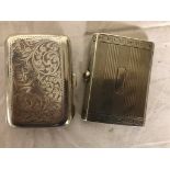 Two HM silver cigarette cases