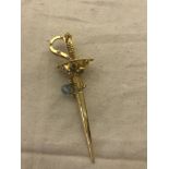 A 18ct sword tie pin