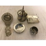 Five silver East African items with Niello worked items