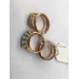 Six gold rings to inc a 22ct gold wedding band