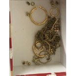 A quantity of gold chains, earrings, rings etc CONDITION REPORT: Total weight 31.