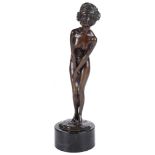 A Jugendstil Bronze, By Reiter, Circa 1900-1910: In the form of a nude woman in shoes and turban.