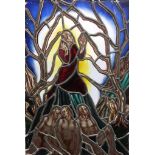 A Stained Glass Religious Panel,