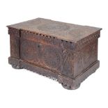 A Bible Box: 17th century oak,