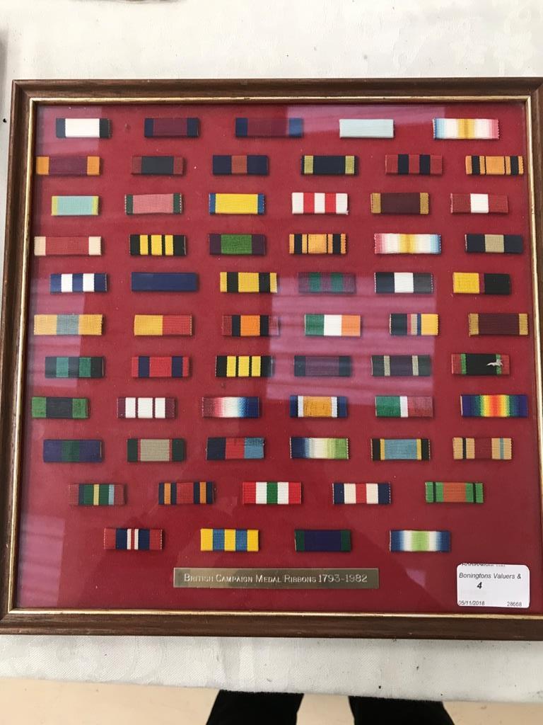 Framed medal bars (1793-1982)