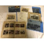 Military ephemera and medals to inc a German 1936 bread card album etc
