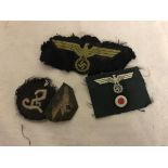 Four original WWII German cloth patches to inc a Kriegsmarine jacket patch