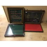 Four badge display cases