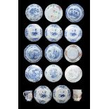 A Collection of Fourteen Chinese 18th Century Plates: To include famille rose examples;