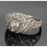 A Diamond Set Ring: Portuguese manufacture with approx 0.